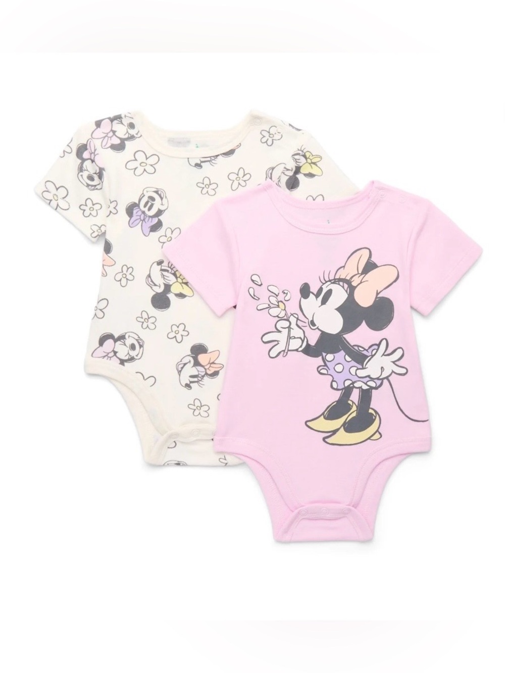 Disney Minnie Mouse Baby Girl Bodysuits, 2-Pack, Size 12 Months NWT